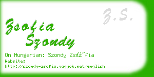 zsofia szondy business card